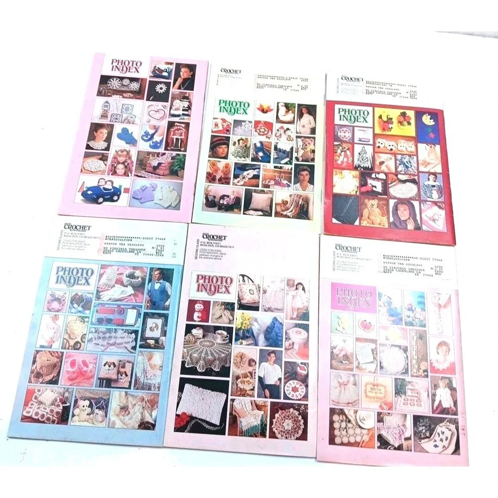 Lot of 6 Annies Crochet Newsletter Mags 1988.89, 90.Knit Crochet/Sewing/Patterns